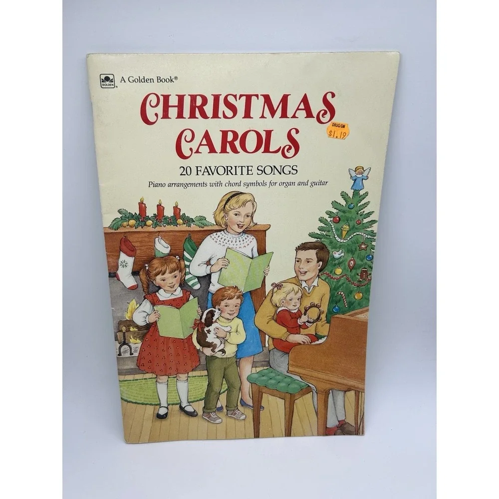 VTG A Golden Book Christmas Carols 20 Favorite Songs Piano Guitar Book